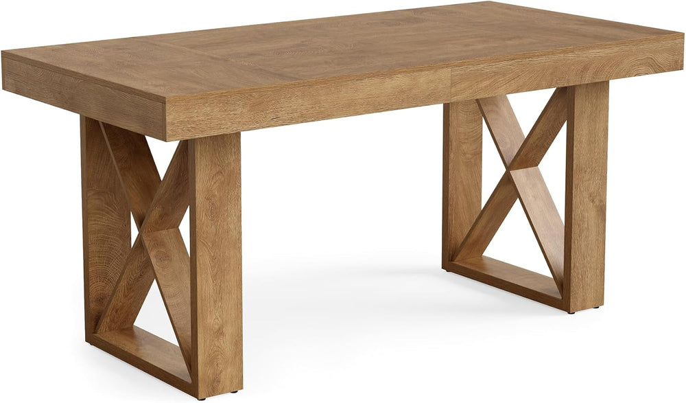 LITTLE TREE 63-Inch Dining Table for 4 People, Farmhouse Thick Appearance Des...