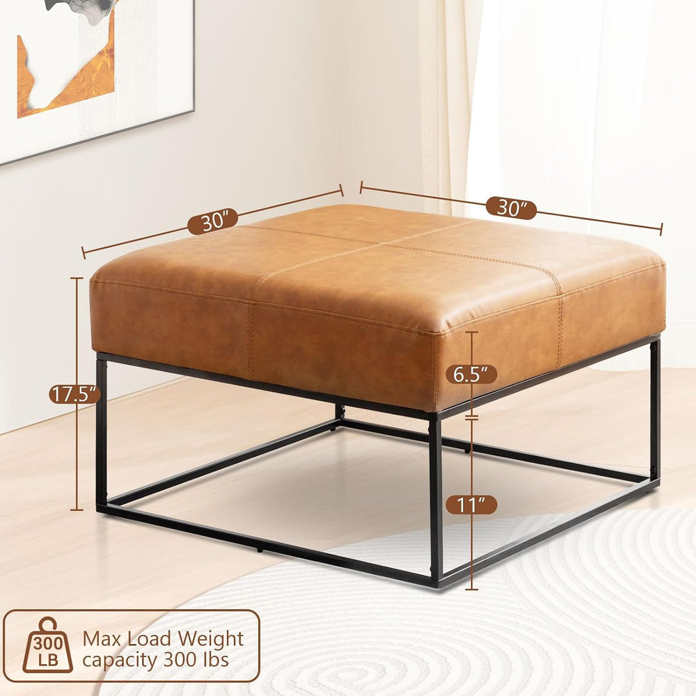 Modern Square Coffee Table, Farmhouse Ottoman for Living Room, Large Vintage ...