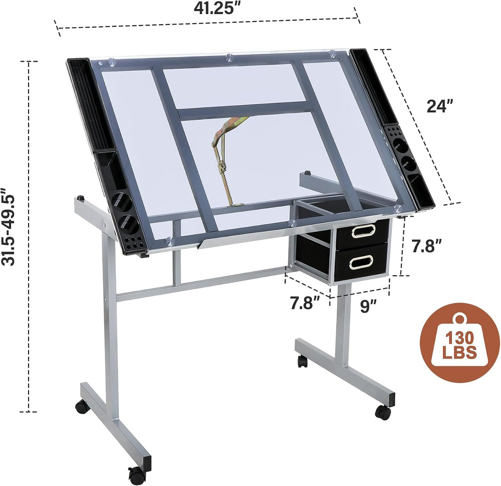 JupiterForce Adjustable Drafting Table Art Desk Drawing Table Versatile Art C...