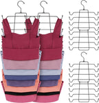 ZEDODIER 4 Pack Tank Top Hanger Space Saving, Bra Hangers for Closet Organizer, Hanging Bra Organizer Tank Tops Holder with 32 Hooks, Metal Closet Organizers and Storage Small Space Solutions, Black