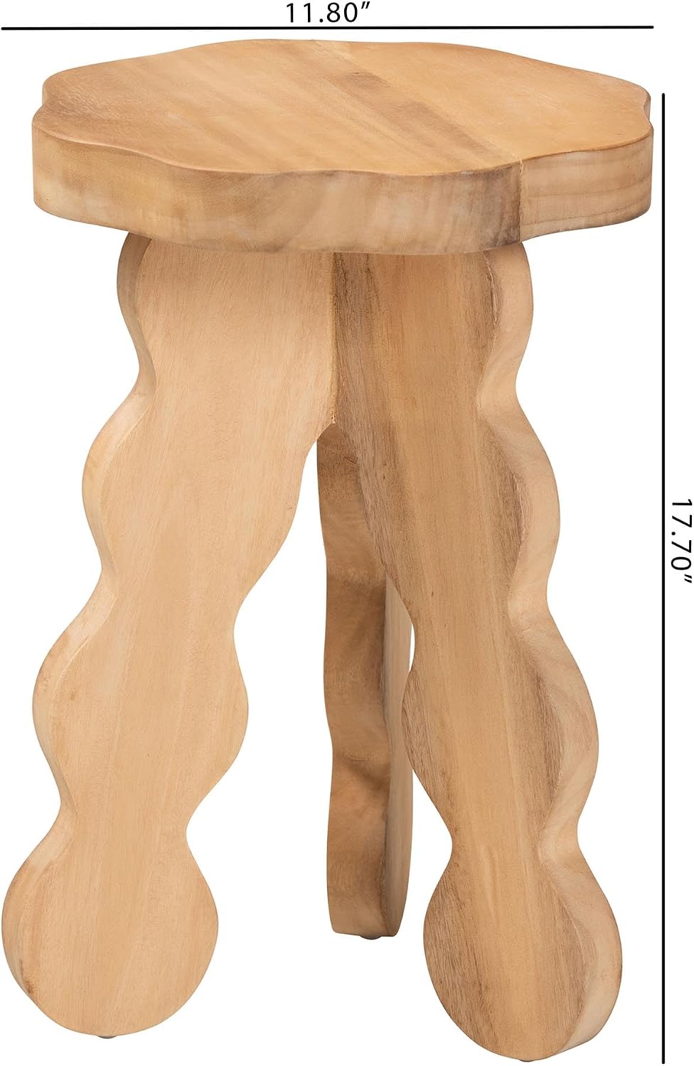 Bali & pari Sino Acacia Wood Multipurpose Accent Stool - Sculptural End T...