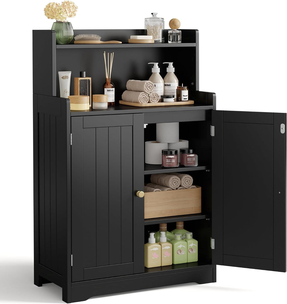 Gizoon Small Bathroom Storage Cabinet, Freestanding Organizer with 2 Doors, 2...