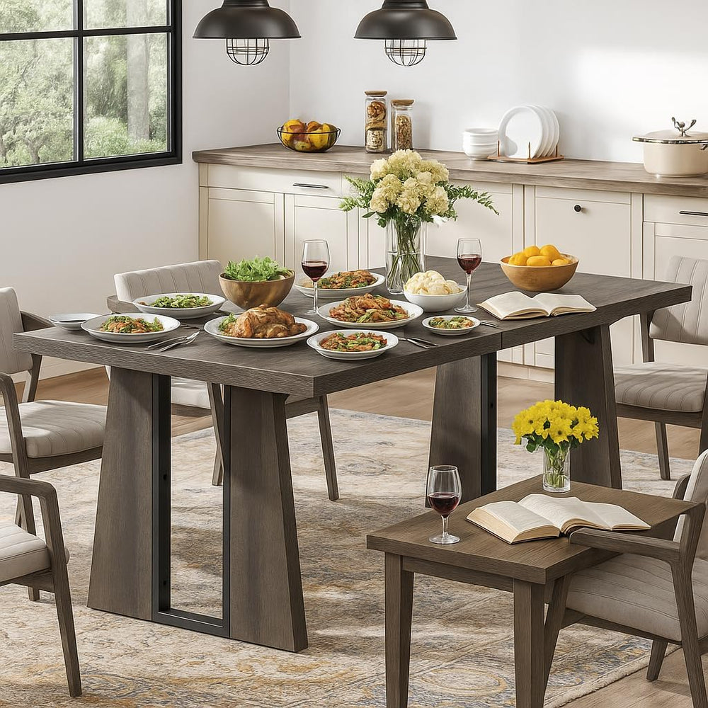 YITAHOME 70.86 Inch Dining Table for 6-8 People, Wooden Farmhouse Rectangular...