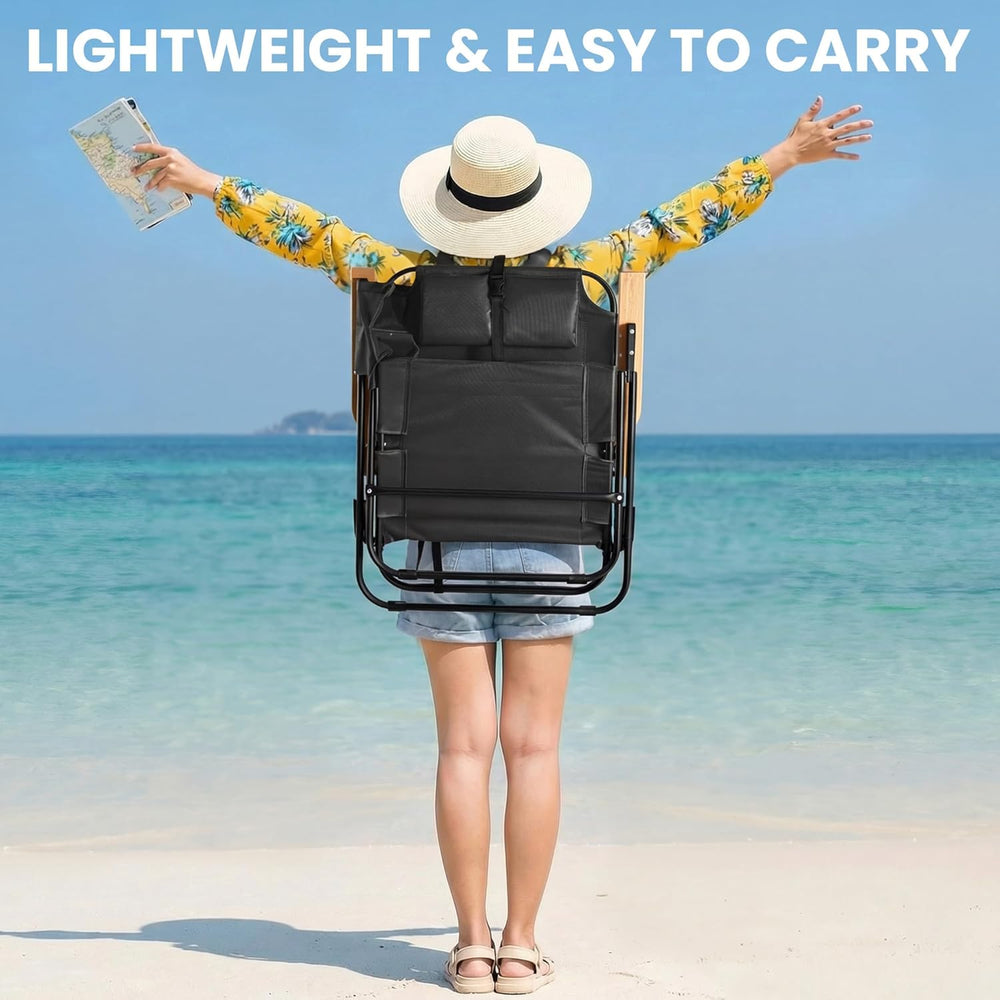 Cansky Portable Beach Chair for Adults, Outdoor Lightweight Camping Chair wit...