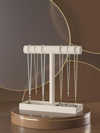 Bracelet and Necklace Holder,Velvet Jewelry Necklace Display Organizer Stand,bracelet Holder for Selling,Bracelet and Necklace Storage Tree (Style 1（Beige）)