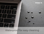 Nordik Leather Desk Mat Cable Organizer - Pebble Black 35 X 17 inch - Premium Mouse Mat - Felt Vegan Leather Desk Pad Protector - Desk Blotter Matt Keyboard - Large Desk Matt for Desktop Computer