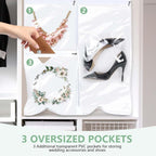 Bridal Wedding Garment Bag Cover Protector 72'' Long White Gown Dress Clothes Storage with 10'' Gusseted and Accessories Pouch for Women Travel Closet Prom