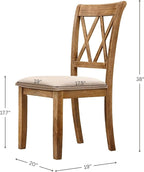 Roundhill Furniture Windvale Fabric Upholstered Dining Chair, Set of 2, Brown