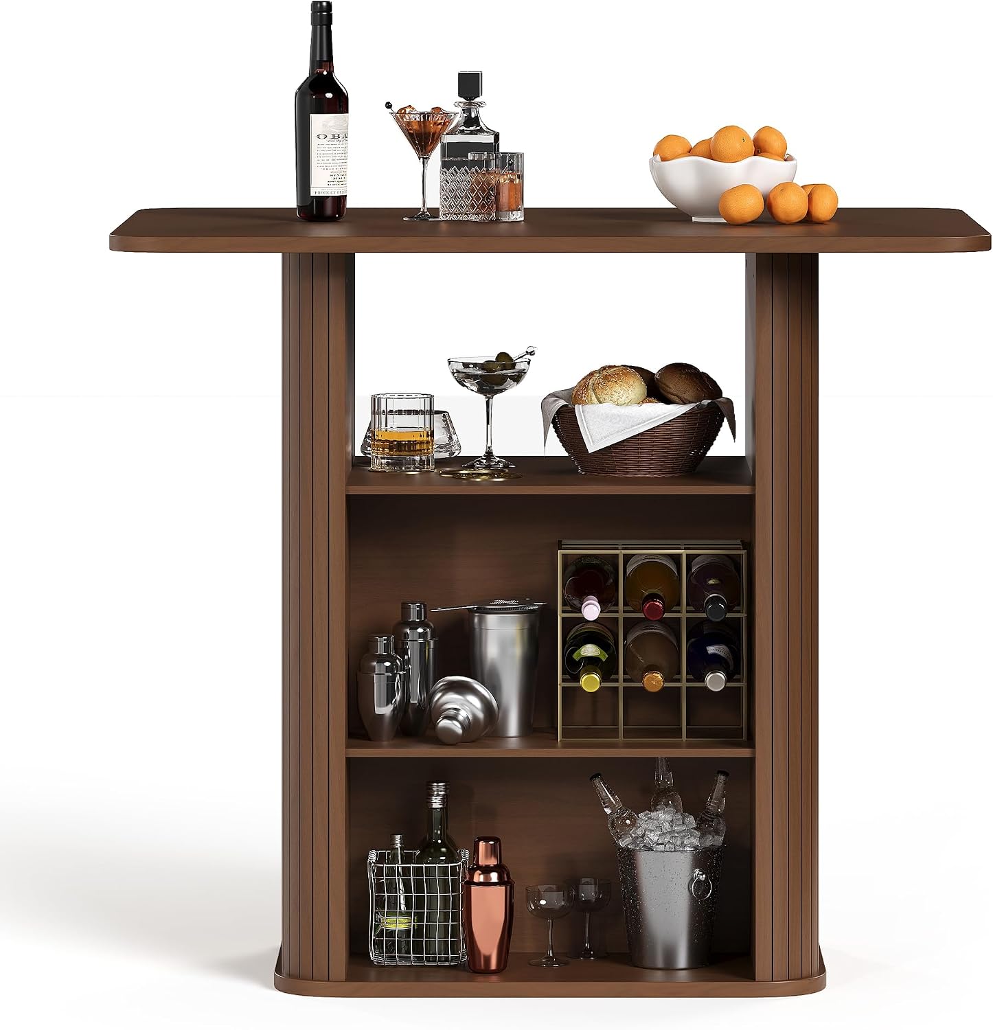 FUQARHY Small Kitchen Island with Storage, 3-Tier Farmhouse Dining Island