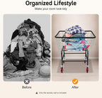 2.5 Bushel Wire Laundry Cart Commercial Laundry Basket Cart Rolling Laundry Basket with Wheels Heavy Duty Large Steel Baskets for Clothes Storage Organization