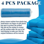 Geetery Outdoor Chair Cushions Set of 4 for Patio Lawn Furniture Wicker Rocking Dining Chairs 42x21x4 Inch High Back Seat Pads Replacement with Ties Weather-Resistant Fade-Resistant Indoor(Blue)