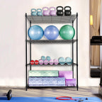 Whitmor 4 Tier Storage Shelving, Heavy Duty with Wheels, Adjustable Steel Organizer Wire Rack, 400 lbs Capacity per Shelf, Max 1600 lbs Total for Garage, Kitchen, Plant, 36" L x 14" W x 54" H, Black
