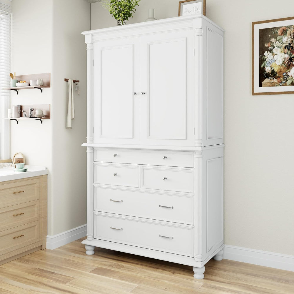 Merax 77" Tall Large Kitchen Pantry Storage Cabinet with 2 Doors & 2...
