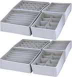 Dresser Drawer Organizer 8 Pack Clothes Underwear Sock Storage Light Gray Drawer Dividers Grey Foldable Closet Organizer Storage Box Dresser Drawer Organizers