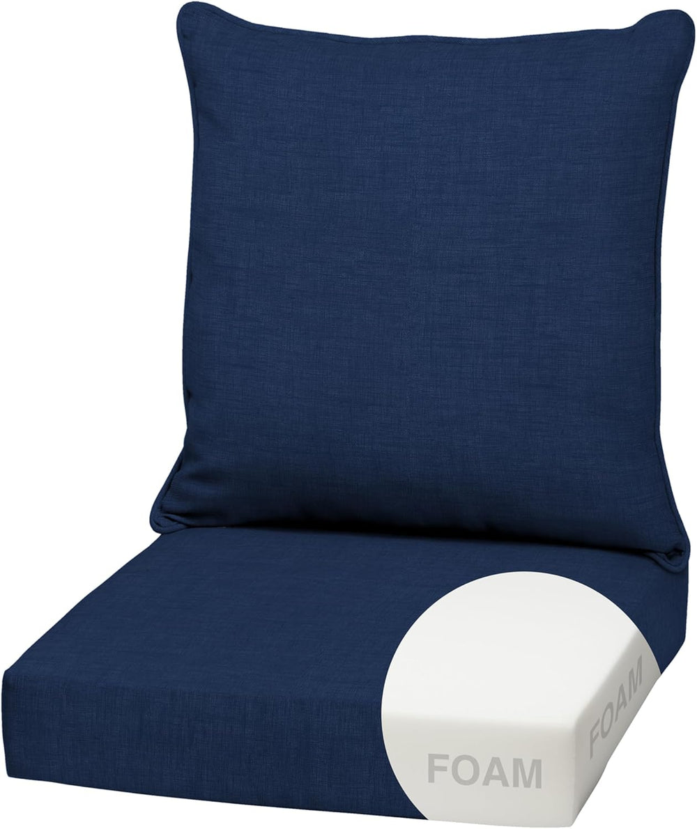 Arden Outdoor Chair Cushions, Patio Furniture, 22x24 Foam Deep Seat, 1 Set