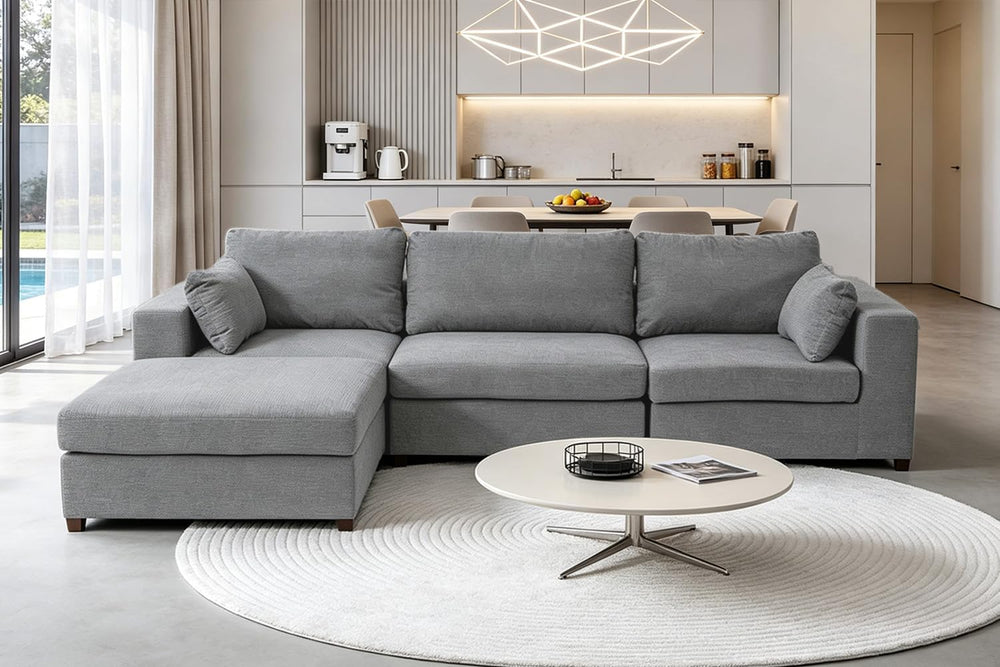Oversized L Shaped Sectional Couch for Living Room, Extra Wide Deep Seat Couc...