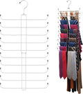 ZEDODIER Tie Rack Belt Hanger for Closet, 2 in 1 Tie Hanger Belt Organizer with Max 40 Capacity, Heavy Duty Space Saving Closet Organizers and Storage, Silver