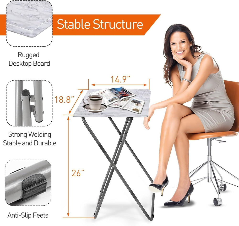 Garden 4 You TV Tray Table, Folding Dinner Tray With No Assembly Required, St...