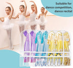 SLEEPING LAMB 6 Packs Clear Garment Bags for Dancers With 4 Pockets, 40" Kids Costume Bag for Travel and Dance Competition, Hanging Clothes Storage for Dress, Uniform, White