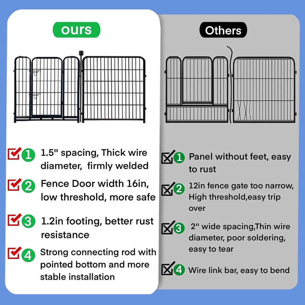ADAVIN 54 in Dog Fence Outdoor for Yard, 4 Panels Tall Garden Fencing | 8.8 F...