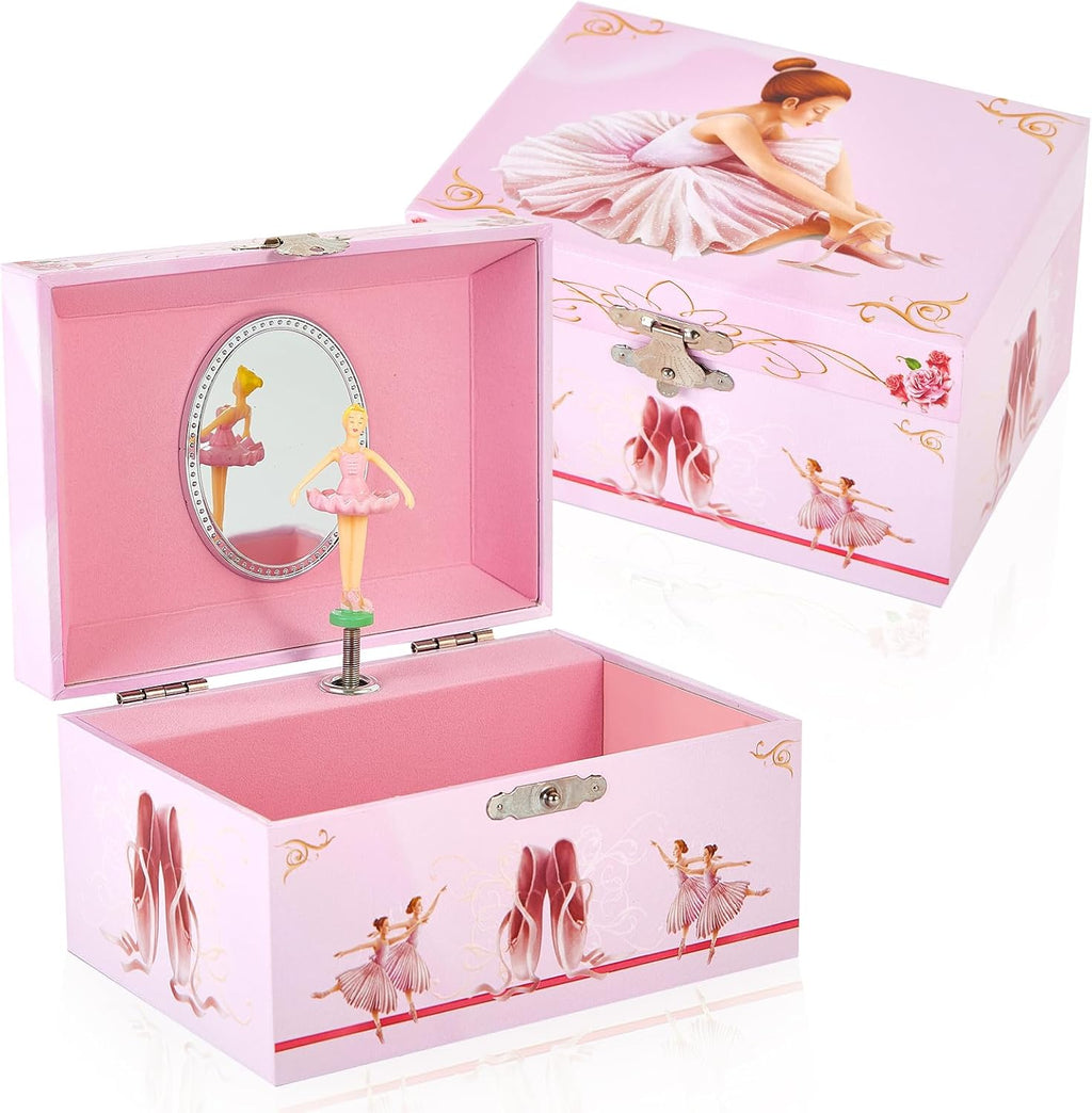 Musical Ballerina Jewellery Box with Spinning Ballerina for Girls Jewel Storage,Ballet Music Box Birthday Gifts for Girls