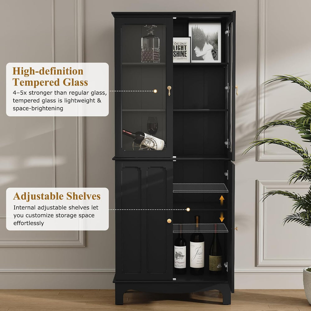 ARTPOWER 72" Freestanding Kitchen Pantry Storage Sideboard, Classical Ta...