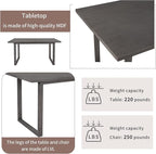 6 Pieces Dining Table Set with 60" Rectangle Kitchen Desk,Wooden Living Room Furniture W/ 4 Ladder Back Upholstered Chairs and 1 Bench,for Restaurant,Home Bistro,Gray