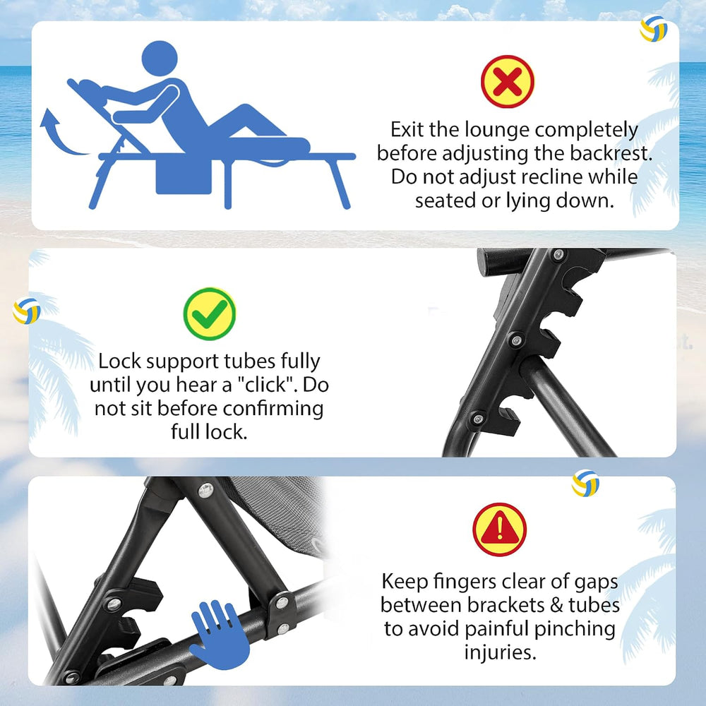 Flamaker Oversize Face Down Chaise Lounge Chair | 27 Inch Wide Foldable Outdo...
