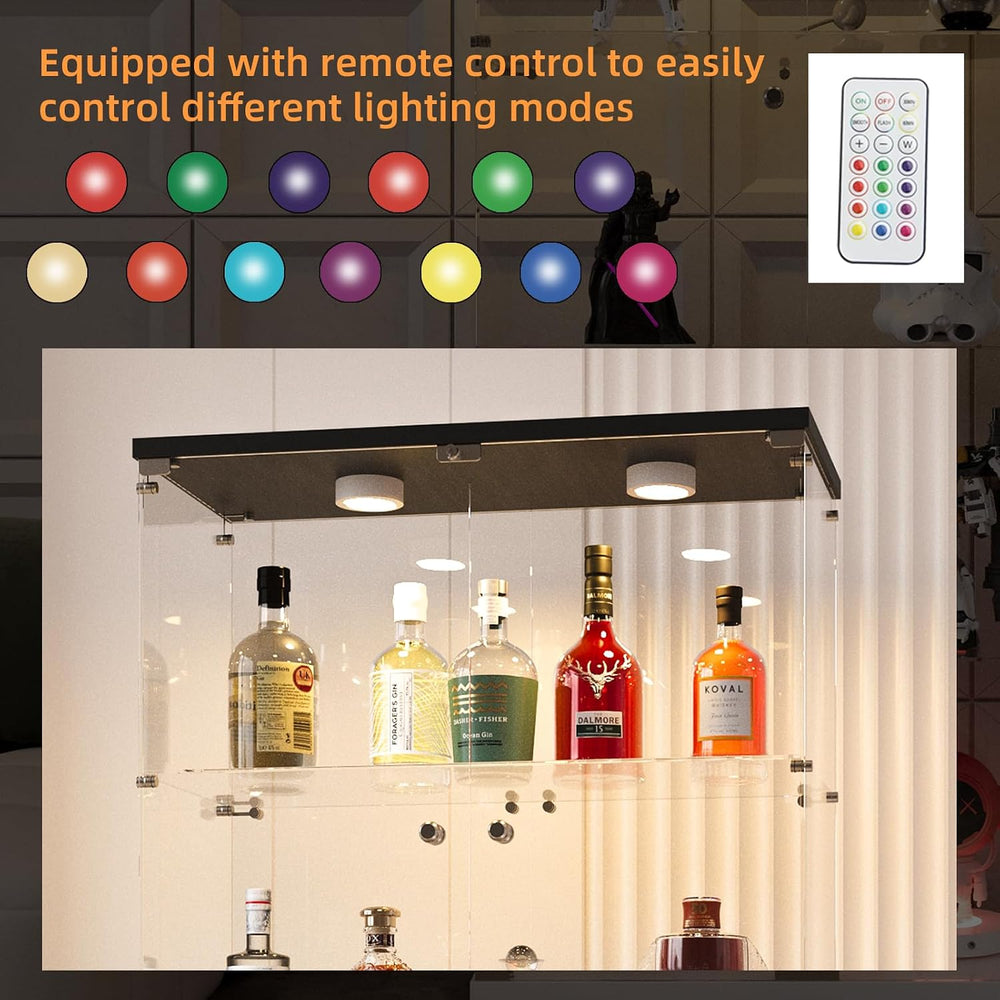 4-Shelf Glass Display Cabinet with LED Lights and Lock,Curio Cabinets Display...