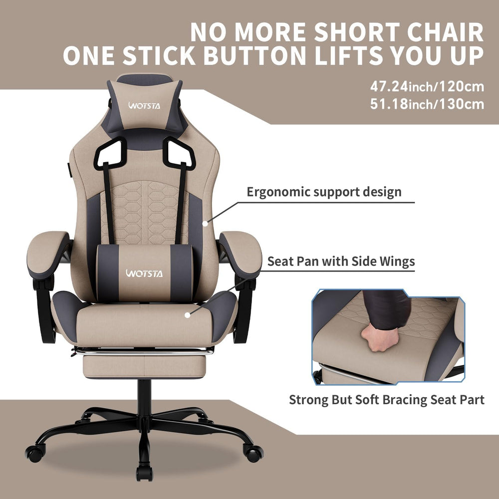 Gaming Chair with Massage,Ergonomic PC Gaming Chair with Footrest Comfortable...