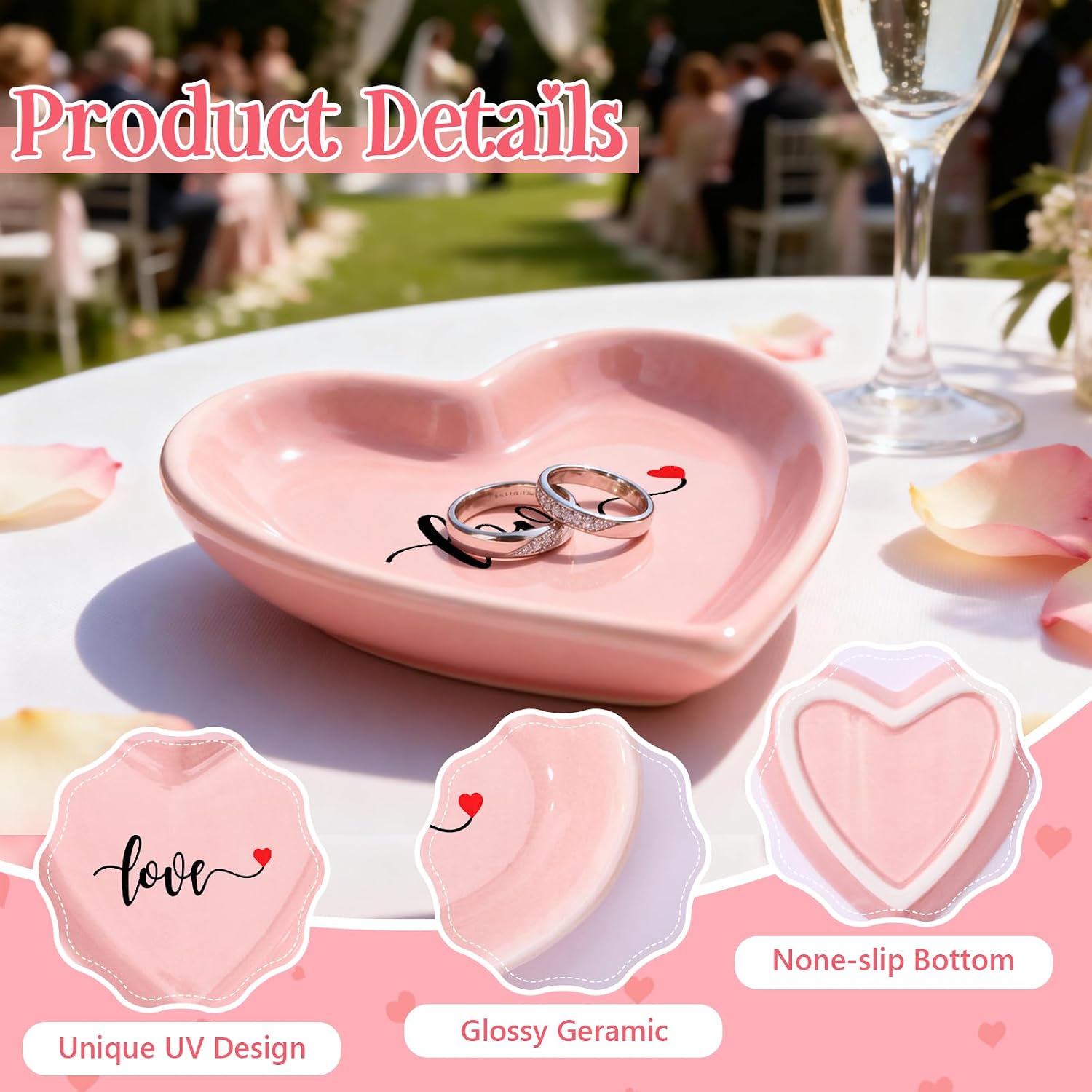 Roycraft Mr & Mrs Jewelry Dish Ring Heart Valentines Gift Ceramic Jewelry Plate Ring Dish Ceramic Jewelry Tray Engagement Tray Wedding Trinket Dish