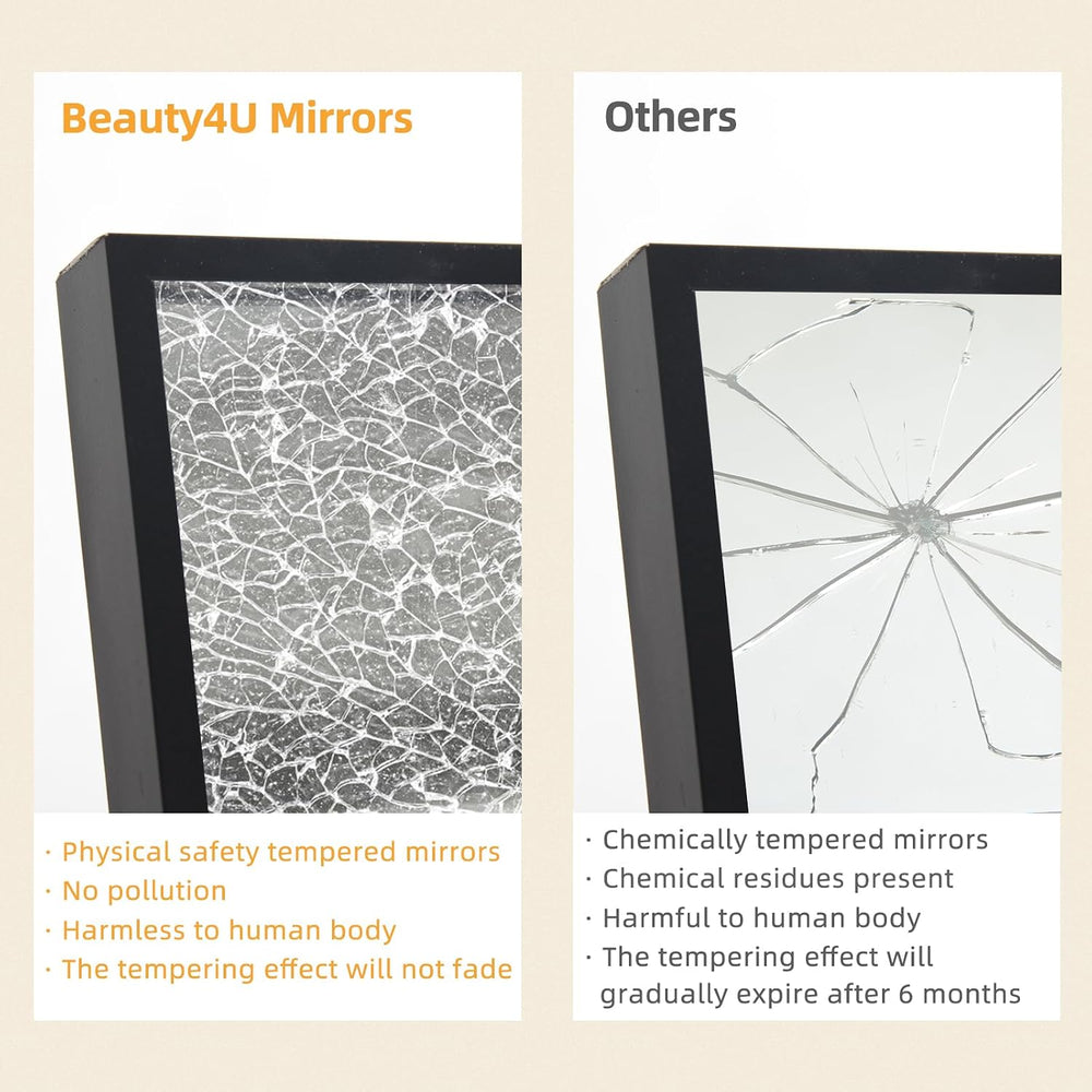 Beauty4U 79" x 39" Full Length Mirror with Stand, Black Large Floor...