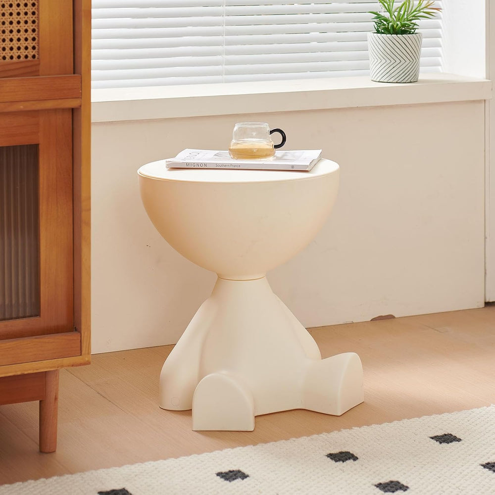 Circle Side Table, Round Modern End Table, Waterproof & Durable, Small Co...