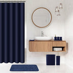 26PC Bathroom Accessories Set - Gorgeous Blue Bathroom Set, Bathroom Accessory Set, Navy Blue Shower Curtain Set with Bathtub Mats for Shower Tub