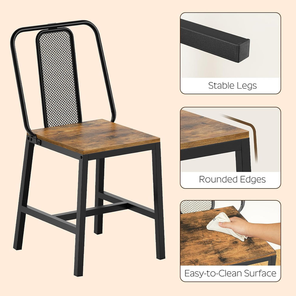 YATINEY Dining Chairs Set of 4, Farmhouse Kitchen Room Chairs, Rustic | Indus...