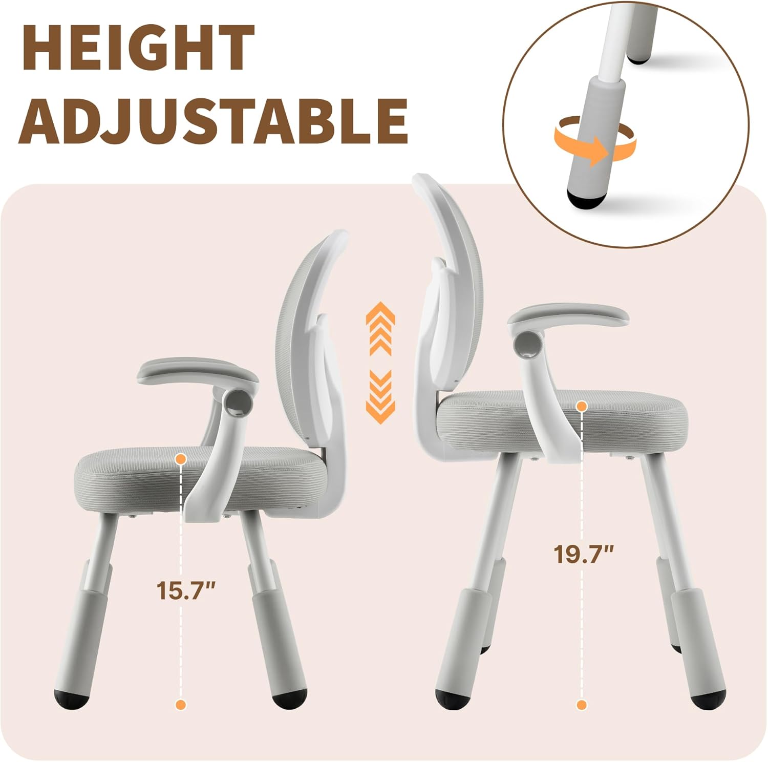 ERIYA Kids Desk Chair, Kids Study Chair,Height-Adjustable with Back Support, Ergonomic Design, Multifunctional for Study, Work & Dining – Ideal for Boys & Girls' Bedrooms & Schools