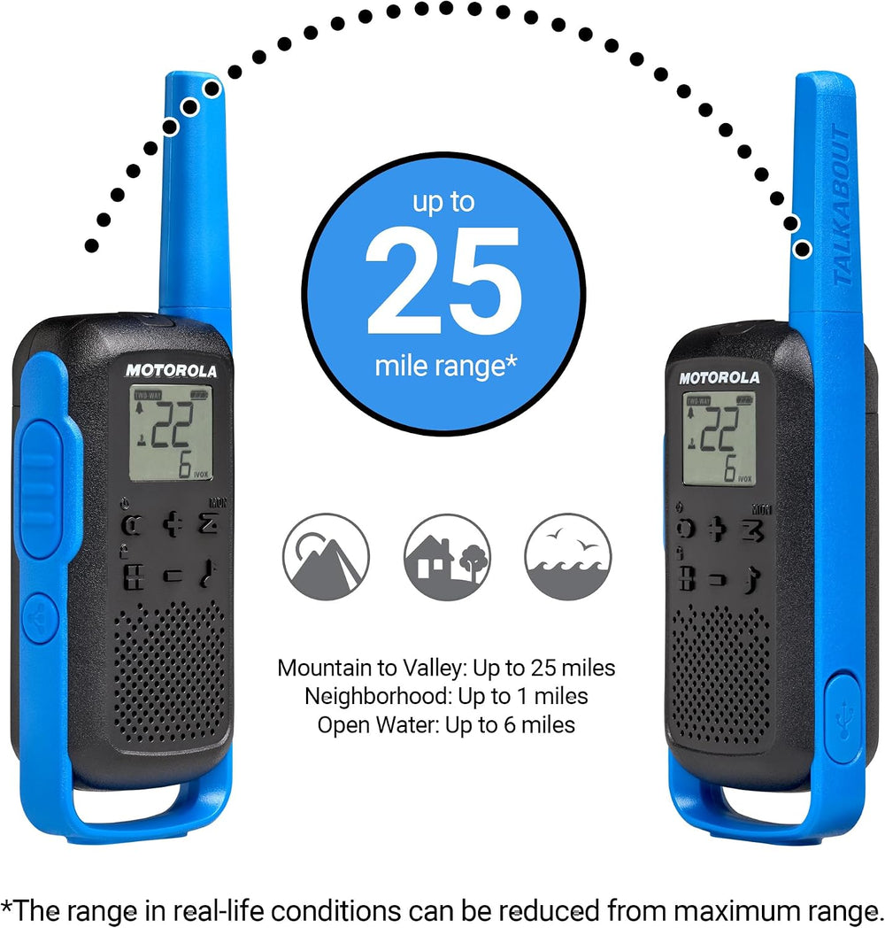 Motorola Solutions, Portable FRS, T270, Talkabout, Two-Way Radios, Rechargeab...
