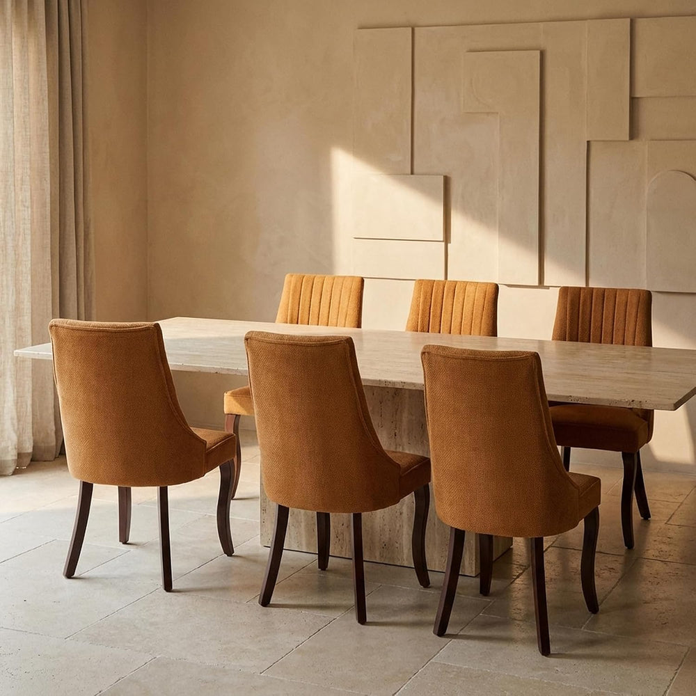 Upholstered Dining Chairs Set of 6, High Back Side Chairs for Kitchen and Din...