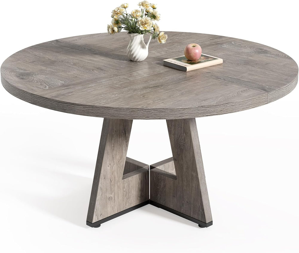 LITTLE TREE Round Dining Table for 4-6 People, 47 Inches Dining Room Table wi...