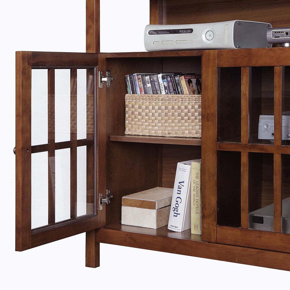 Convenience Concepts Big Sur Deluxe TV Stand with Storage Cabinets and Shelf ...