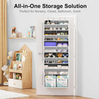 Over The Door Organizer 6-Tier Hanging Storage - Door Hanger Organizer with 10 Pockets & 12 Mesh Side Bags, 80lb Heavy Duty Back of Door Storage for Closet Bathroom Pantry Nursery Laundry