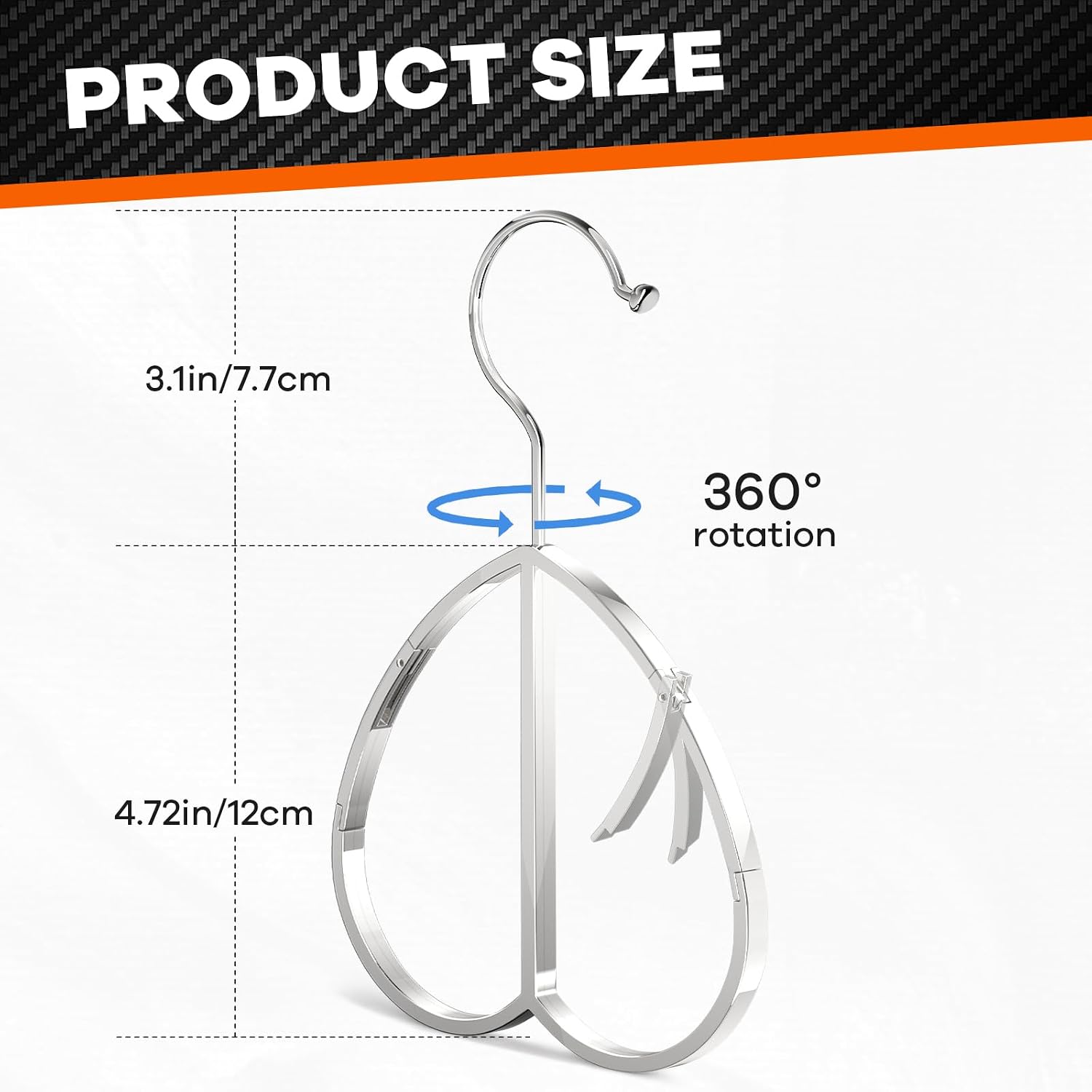Love Shape Multipurpose Closet Hangers-Tie and Belt Hanger for Closet- Ideal for Storing Belts, Ties, Scarfs, Baseball Hats, Purses & More- Great Space Saving Belt Organizer for Wardrobe - Silvery