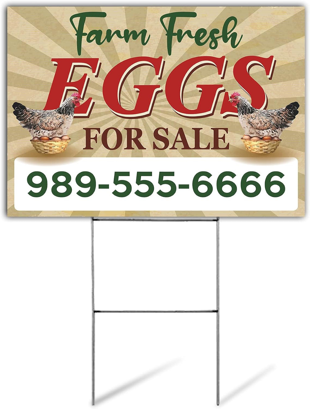 SignPro Farm Fresh Eggs For Sale Sign | Fresh Chicken Eggs For Sale Customiza...