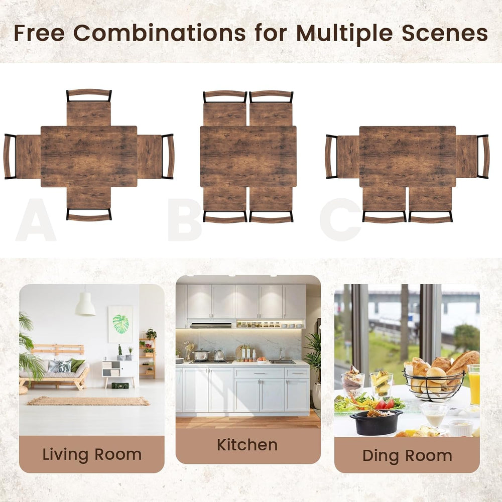 GOFLAME 5-Piece Dining Table Set, Industrial Kitchen Table and Chairs for 4 w...