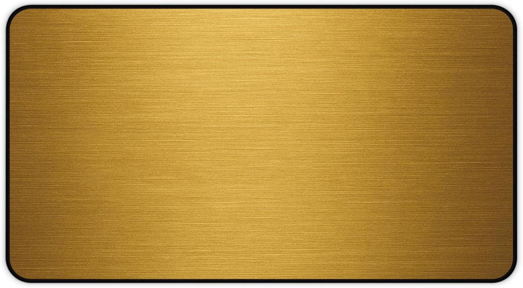 Brushed Metal Texture Desk Mat - Extended Mouse Pad & Desk Pad, Neoprene Surface, Non-Slip Rubber Base, Stitched Edges, Desk Protector for Keyboard & Mouse (Gold, 12x22)
