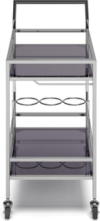 SIMPLIHOME Watts Modern 26 inch Wide Bar Cart in Chrome for the Living room, dining room and kitchen