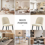 Upholstered Dining Chairs Set of 6 Modern Kitchen Chairs Chenille Fabric Dining Room Chairs High-Back Padded Dining Chairs with Metal Legs for Kitchen Dining Room Restaurant Cafe Hotel, Beige
