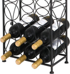 F2C 23 Bottles Wine Rack Stand Floor Wine Holder Metal Construction Free Standing Elegant French Style