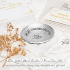 10 Year Anniversary Aluminum Gifts, 10th Wedding Anniversary Jewelry Tray For Wife Husband Her Him, Ripple Textured 4" Ring Holder Dish - Ten Years Decoration Ideas Tin Gift for Parents Men Women