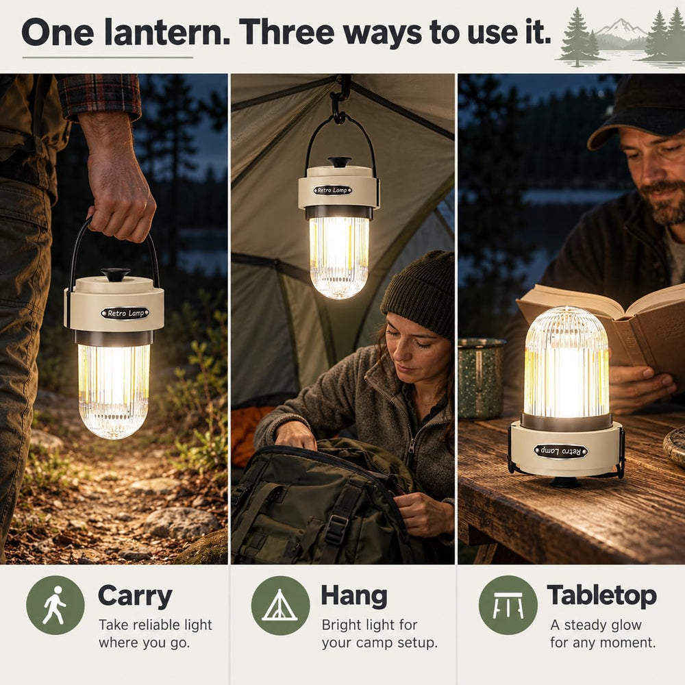 HOMY Rechargeable Camping Lantern, 1000LM LED Lantern with 3 Light Modes
